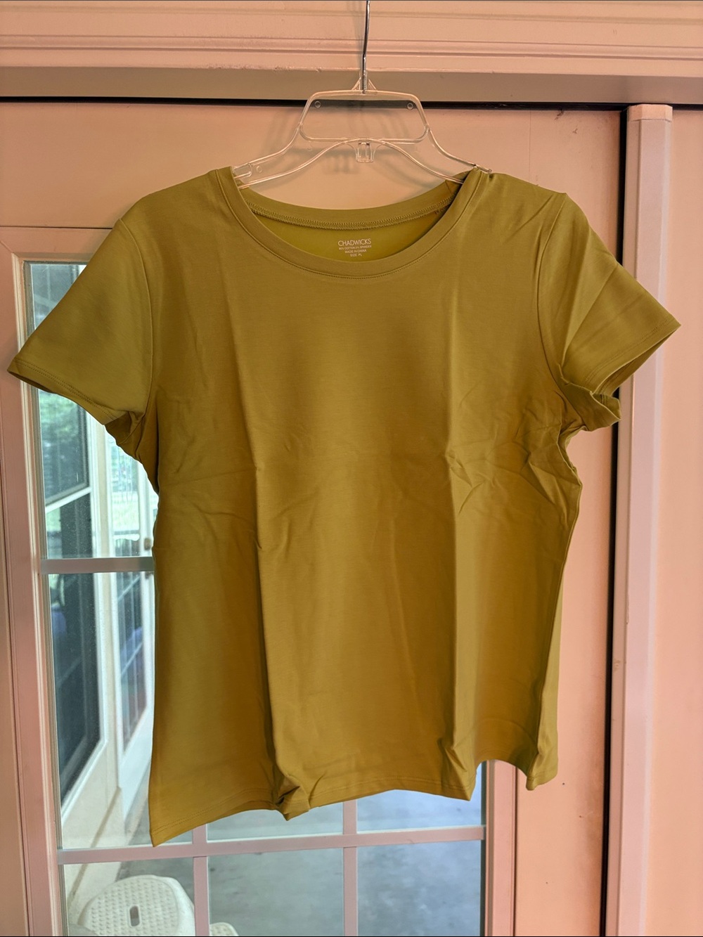 Chadwicks Knit Lime Green Crew Neck Tee